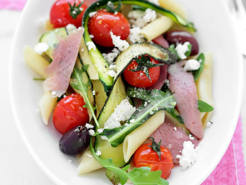 Six Ways With Ham - Pasta with ham zucchini and olives