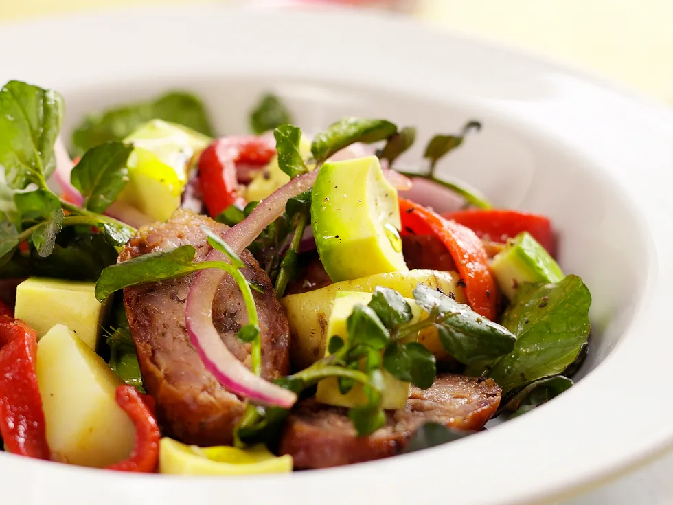 Smooth Operator - Potato, Sausage and Avocado Salad