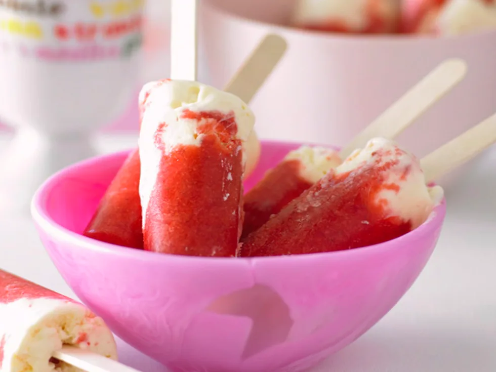 Strawberry and Vanilla Ice-Creams