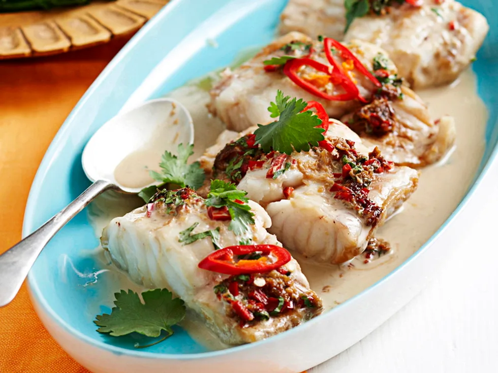 Thai-style fish with coconut sauce