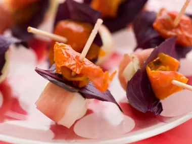 Prosciutto, Basil and Bocconcini Sticks