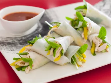 Chicken and Mango Rice Paper Rolls