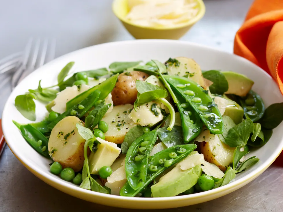 Three pea and potato salad