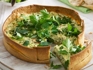 Three-cheese and herb pie