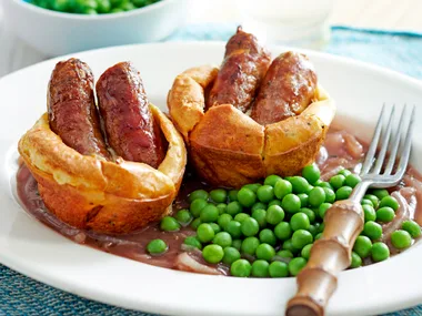 Toad in the hole with onion gravy