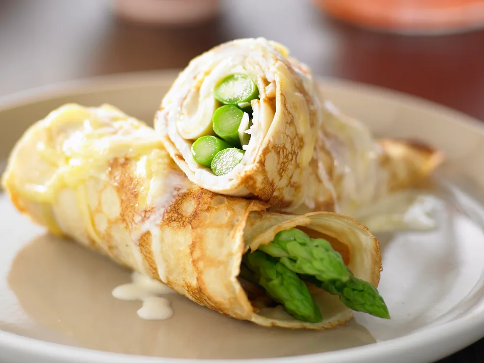 French Turkey and Asparagus Crepes