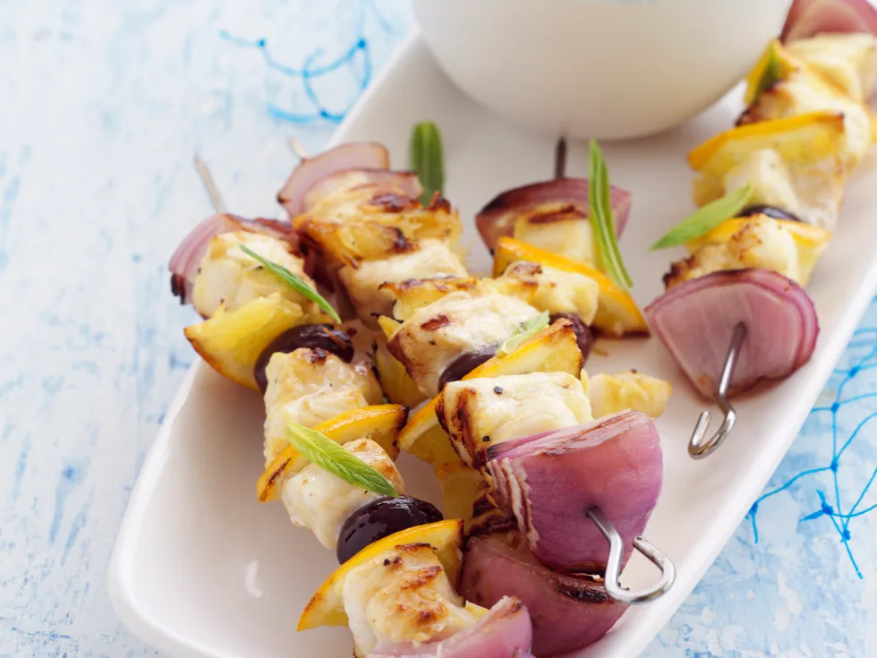 Grilled Fish Kebabs with Couscous