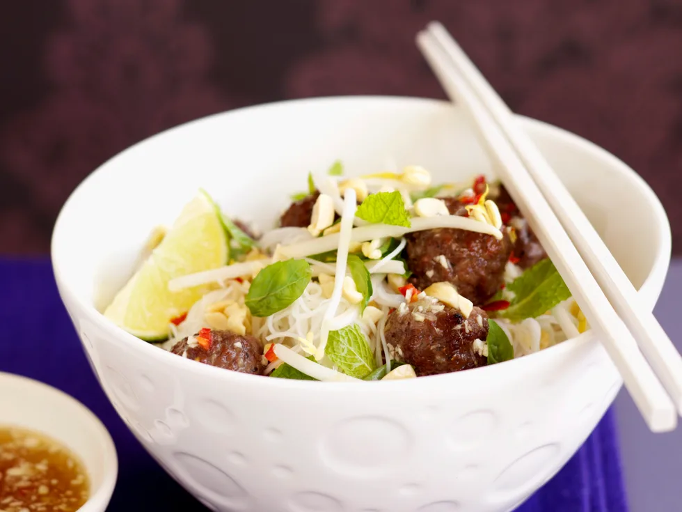 Grilled Meatballs with Vermicelli