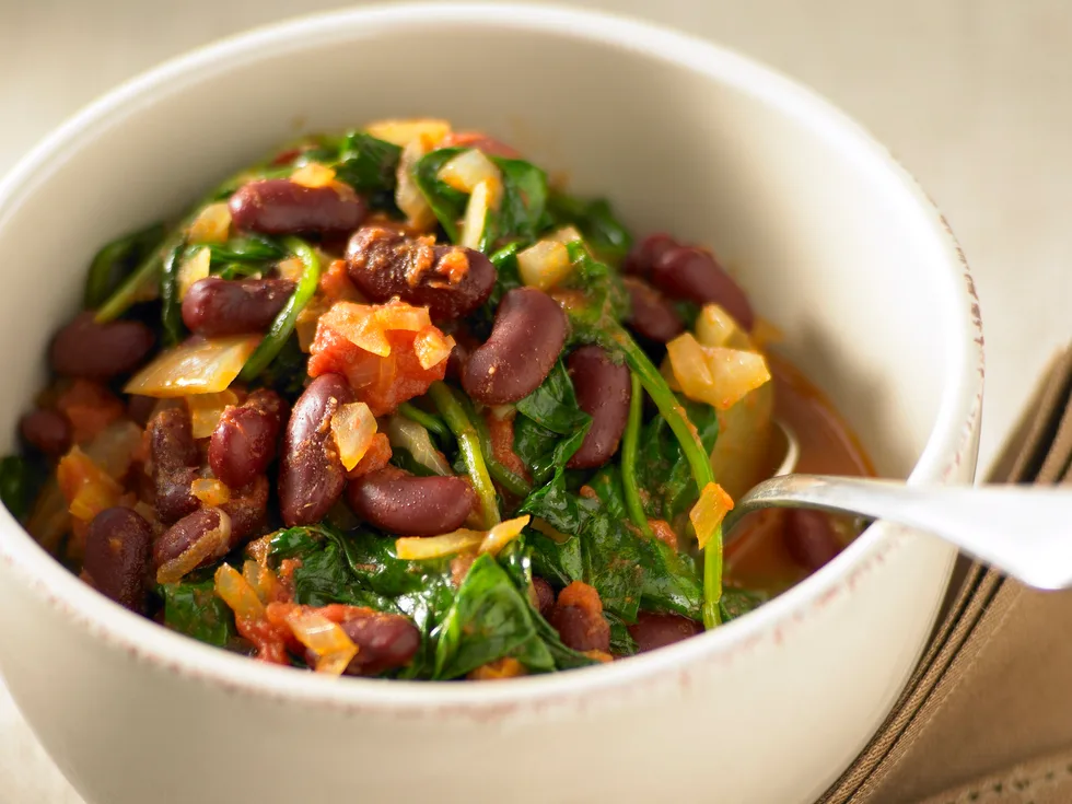 Kidney Bean and Spinach Curry