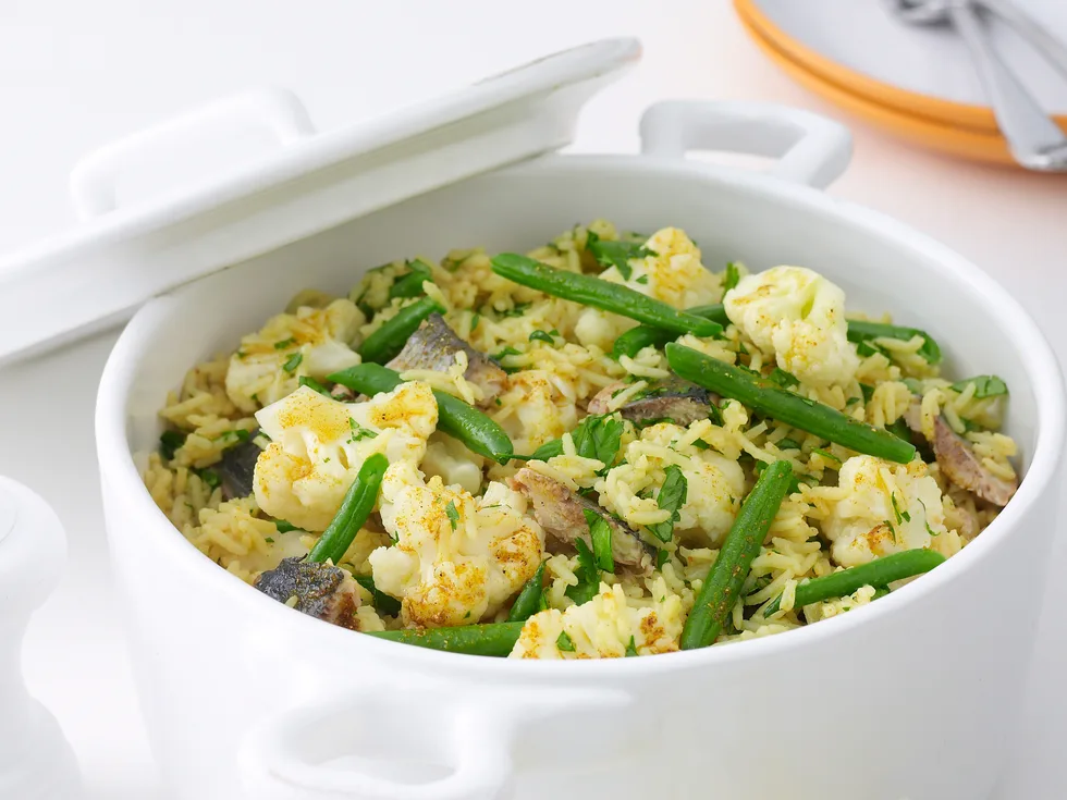 Kipper and cauliflower pilaf