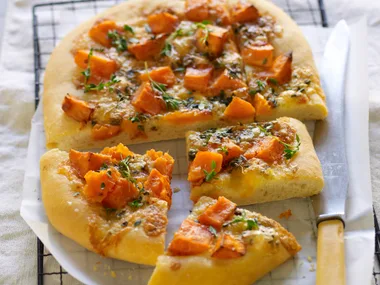 Kumara and blue cheese focaccia