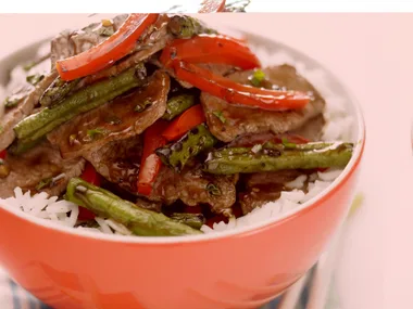 Lamb, Bean and Capsicum Stir-Fry