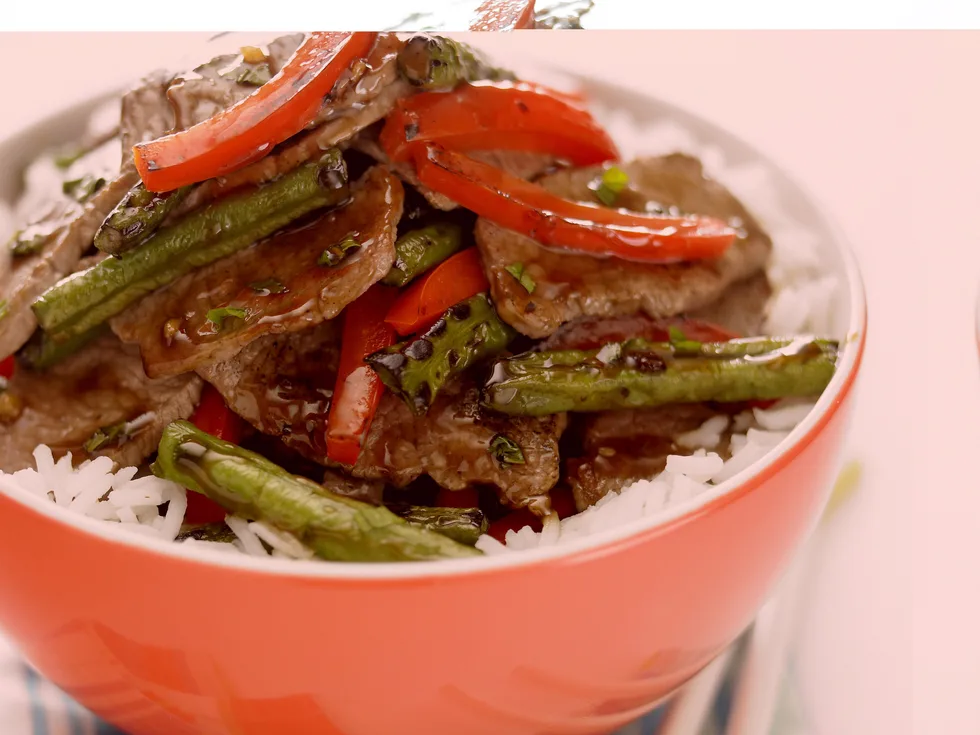 Lamb, Bean and Capsicum Stir-Fry