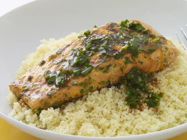 Moroccan grilled salmon with couscous