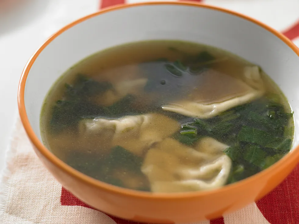 Mushroom Gow Gee in Vegetarian Broth