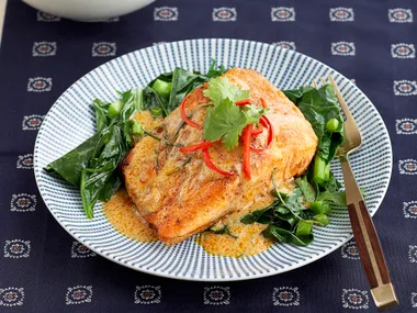 Ocean trout with cocnut and tamarind sauce