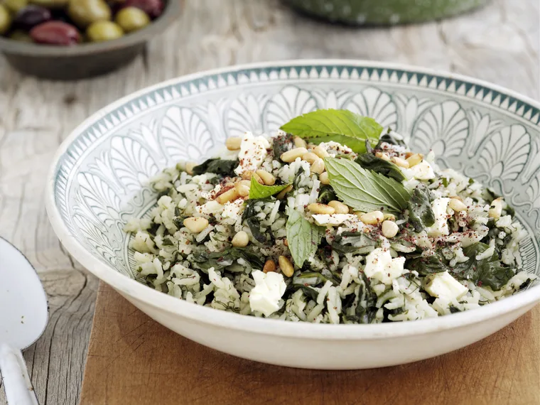 One-Pot Spinach Rice with Fetta