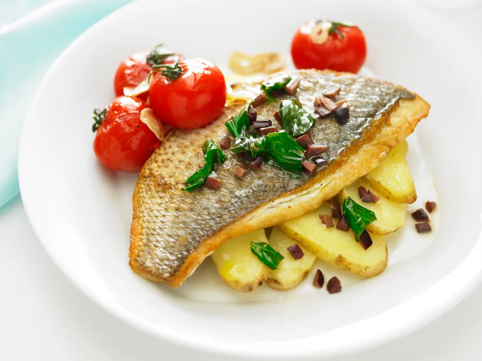 Pan-Fried Snapper with Tomato, Olives and Basil