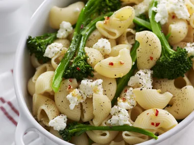 Pipe rigate with broccolini and ricotta