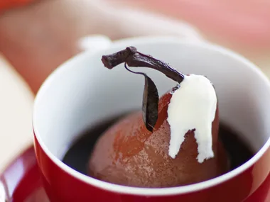 Poached Pears in Red Wine