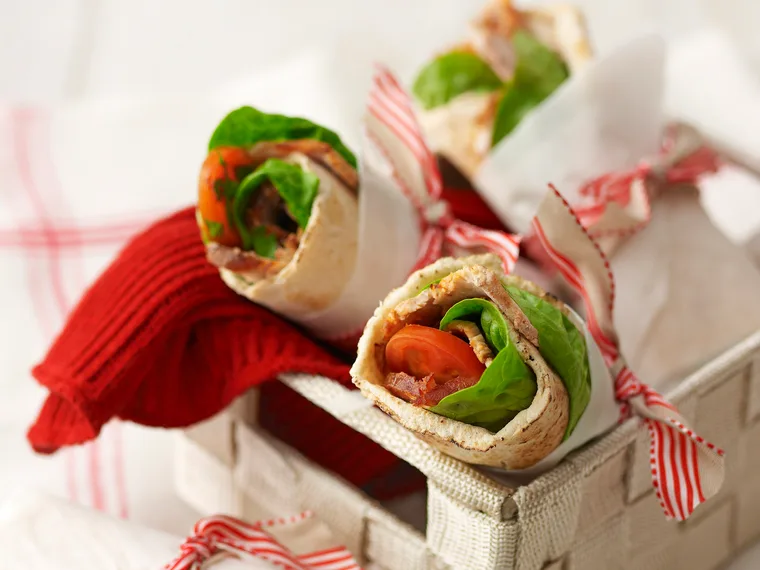 Pork salad cranberry wraps