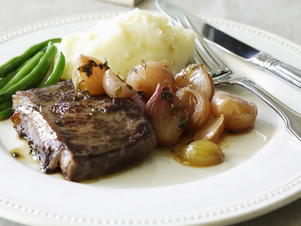 Porterhouse Steak with Caramelised Eschalots