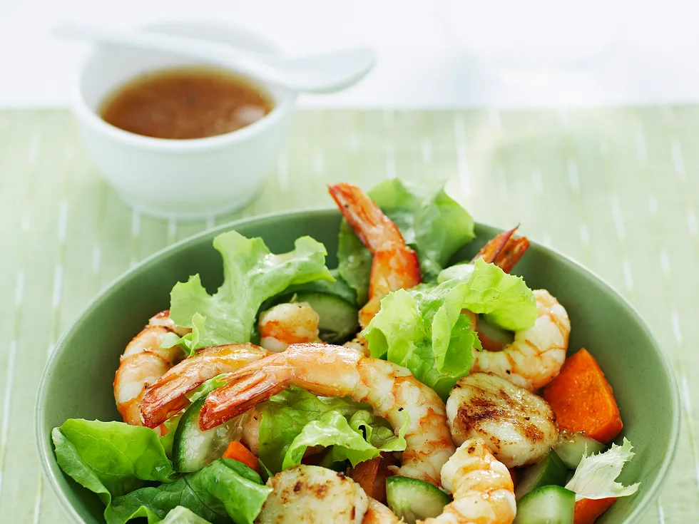 Prawn and Scallop Salad with Ginger Dressing