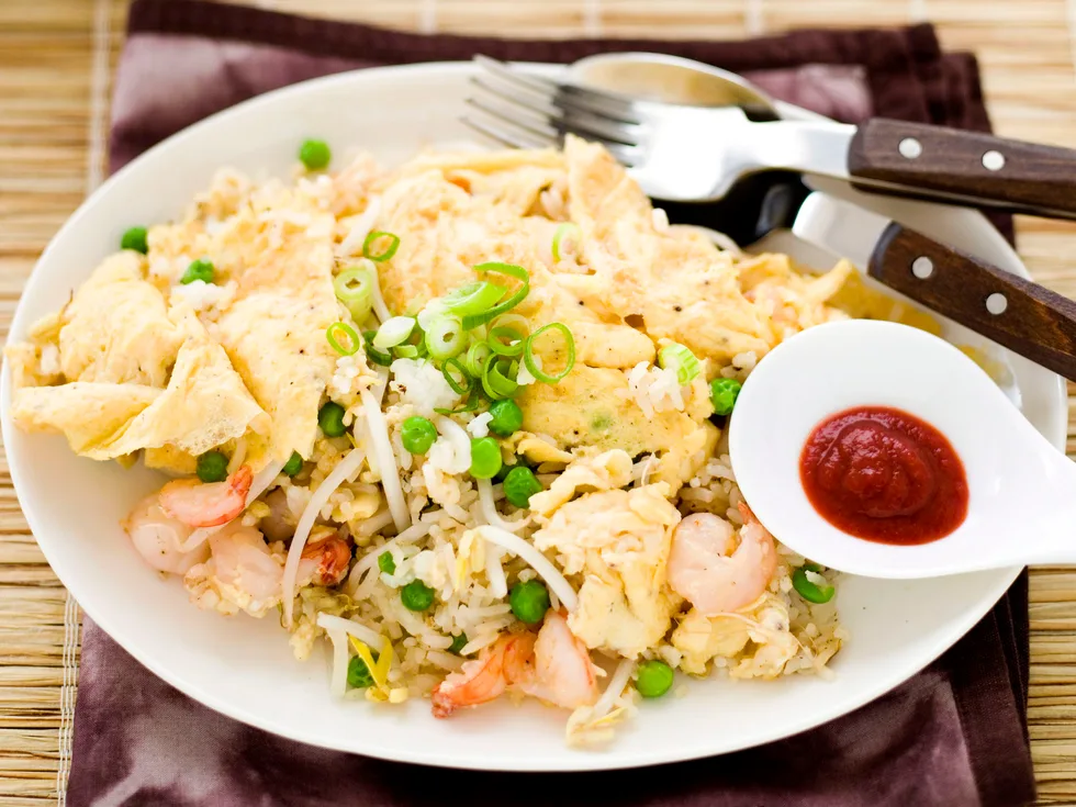 Prawn, Beansprout and Rice Omelette