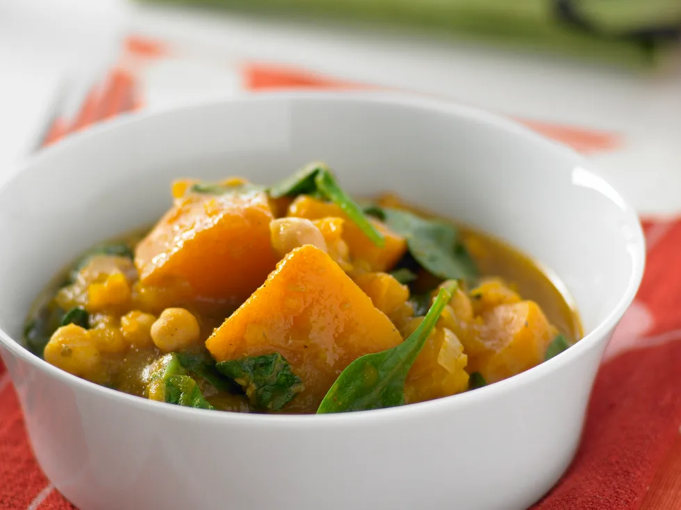 Pumpkin, Spinach and Chickpea Curry