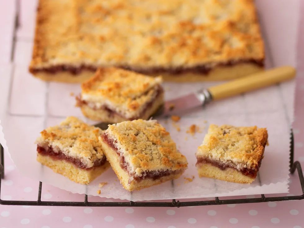 Raspberry and Coconut Slice