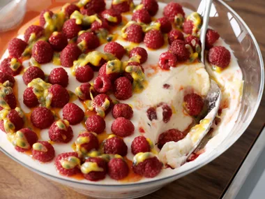 Raspberry and Passionfruit Mousse