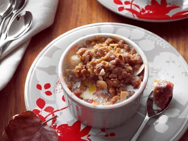 Rhubarb and Pear Crumble