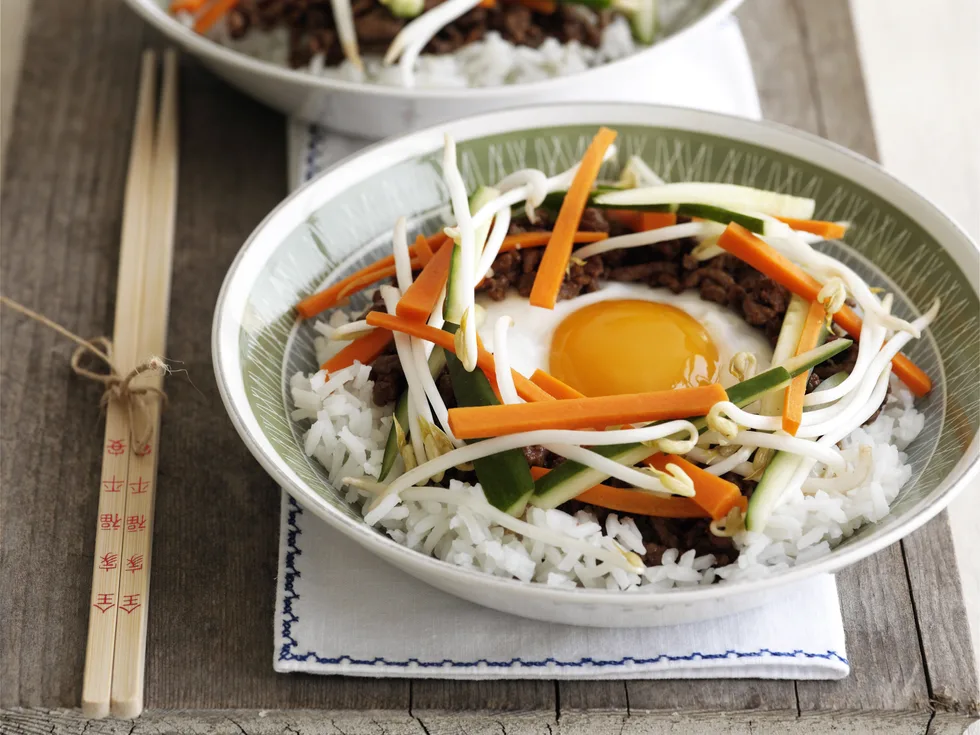 Rice with Vegetables and Beef (Bibimbap)