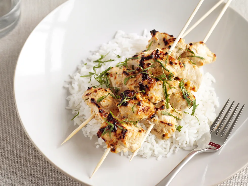 Spicy Chicken and Yogurt Kebabs