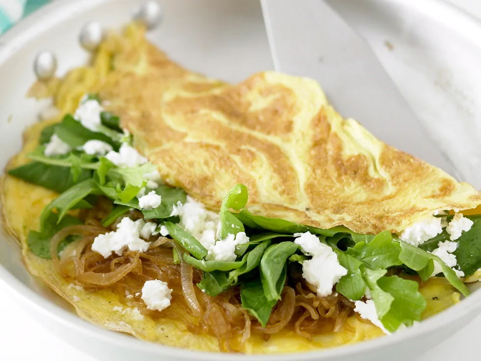 Spinach, Rocket and Goat's Cheese Omlelette