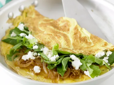 Spinach, Rocket and Goat's Cheese Omlelette