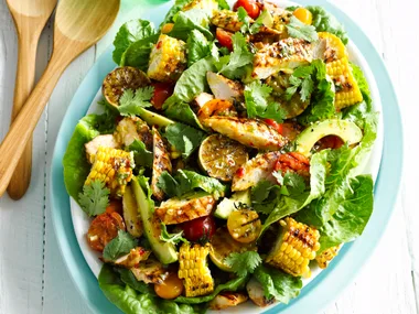 sweet chilli chicken and corn salad