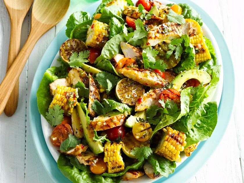 Sweet chilli chicken and corn salad