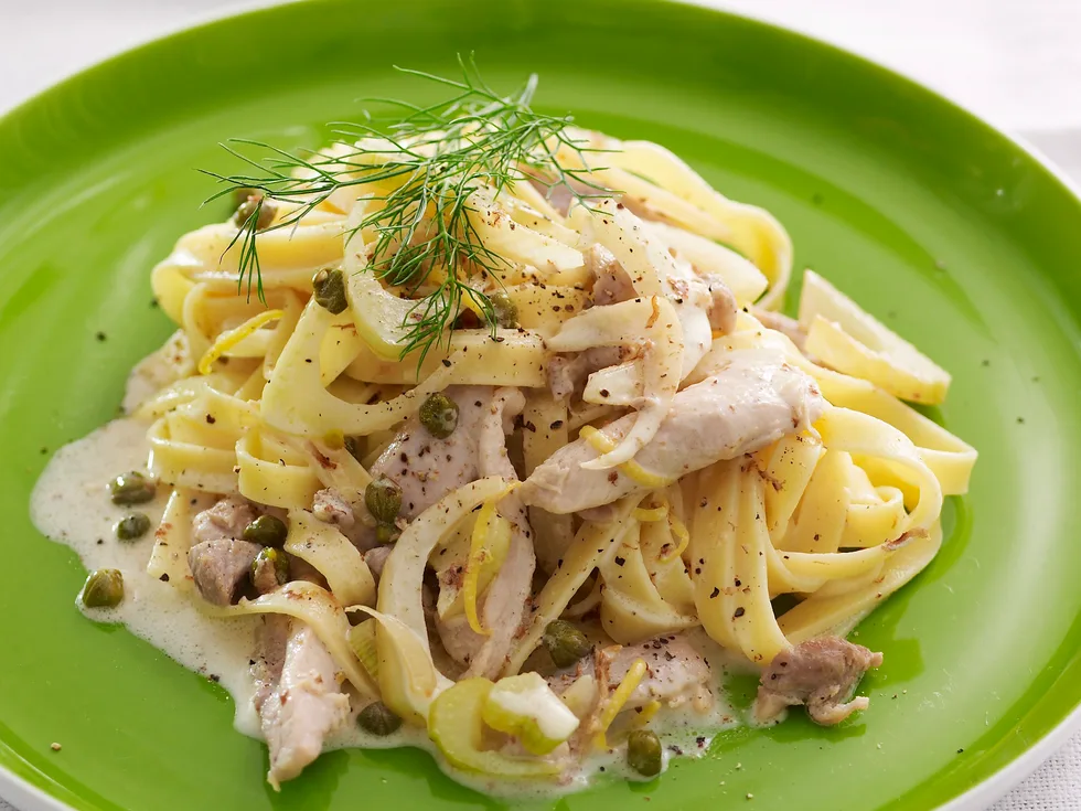 Tagliatelle with chicken, Fennel and Lemon