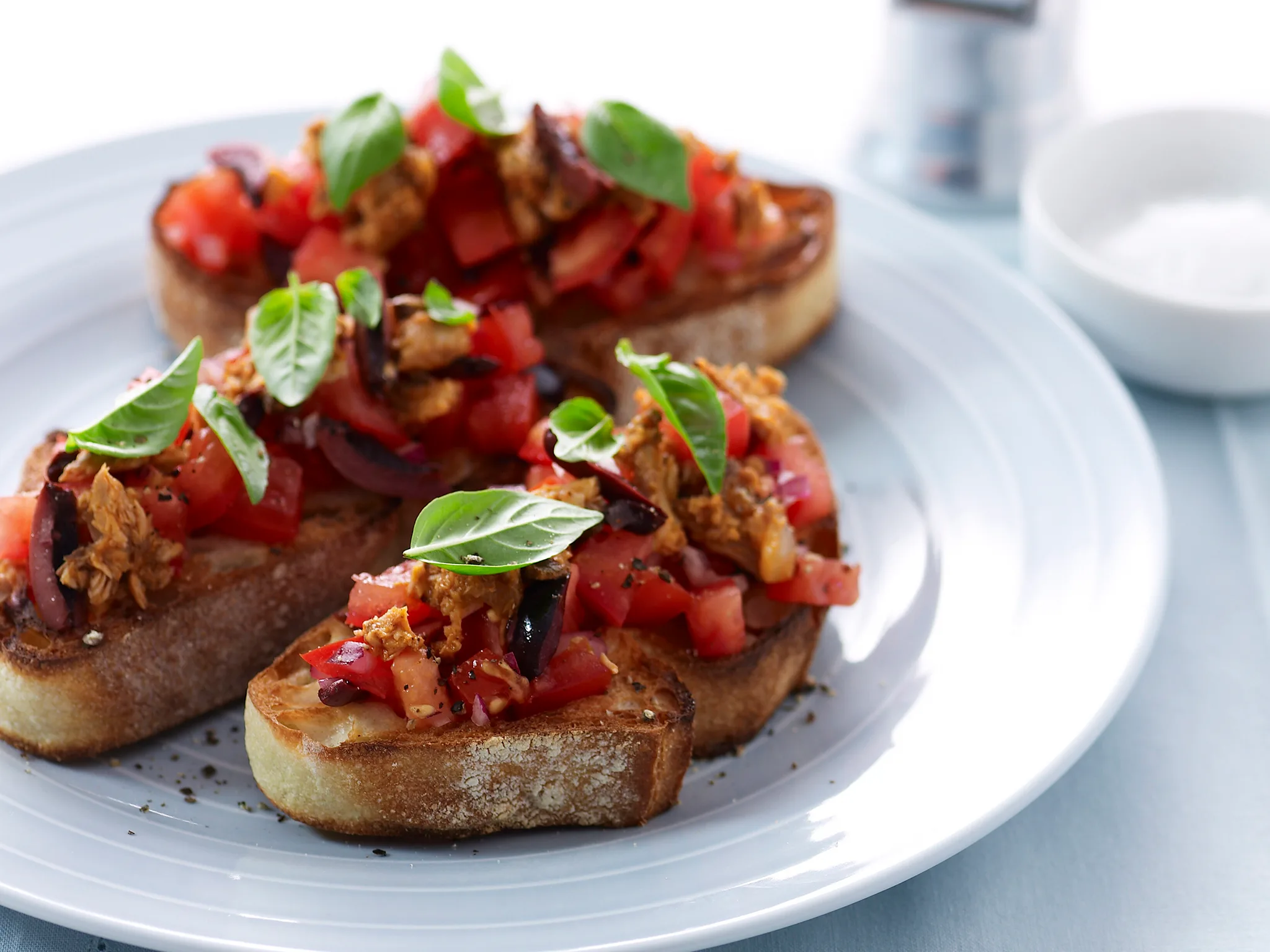 Tomato, Sardine and Olive Bruschetta