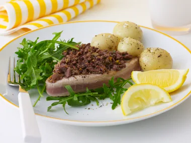 Tuna with Orange-Scented Olive Tapenade