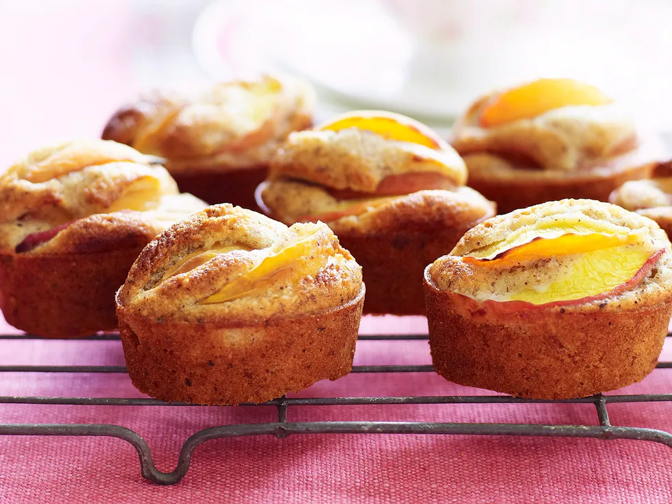 Peach and hazelnut friands
