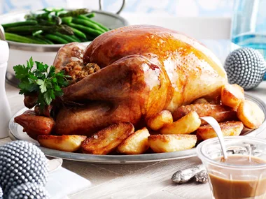 whole turkey with Bacon, onion and Sage stuffing