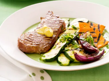 Char-grilled Steak and Vegetables with Gremotata