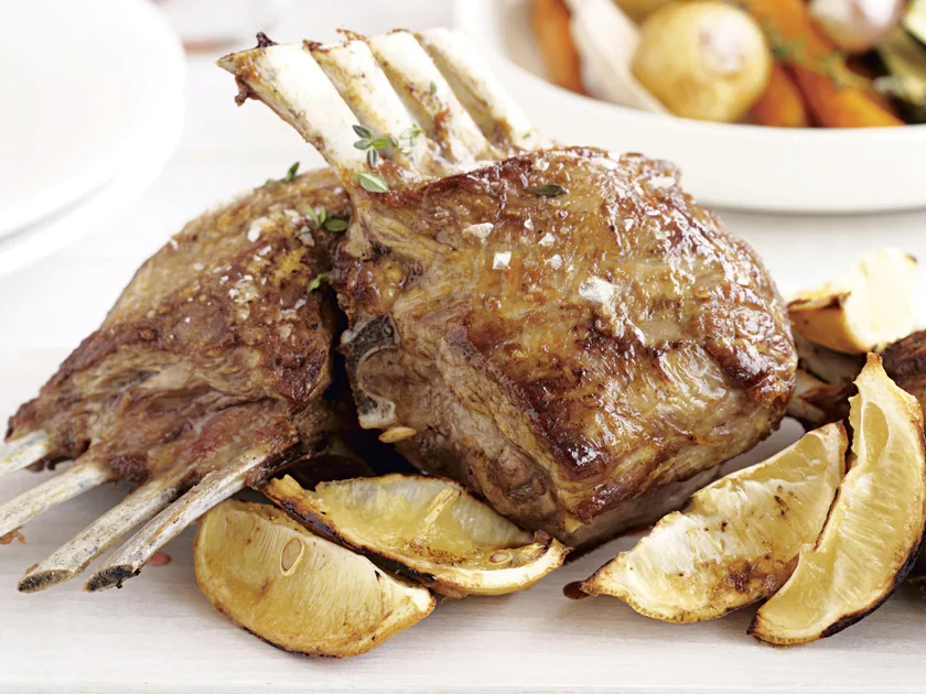 Lemon and garlic lamb with roasted zucchini