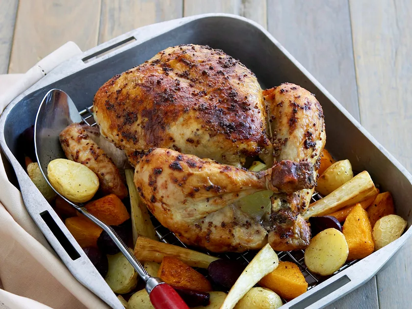 Mustard roast chicken