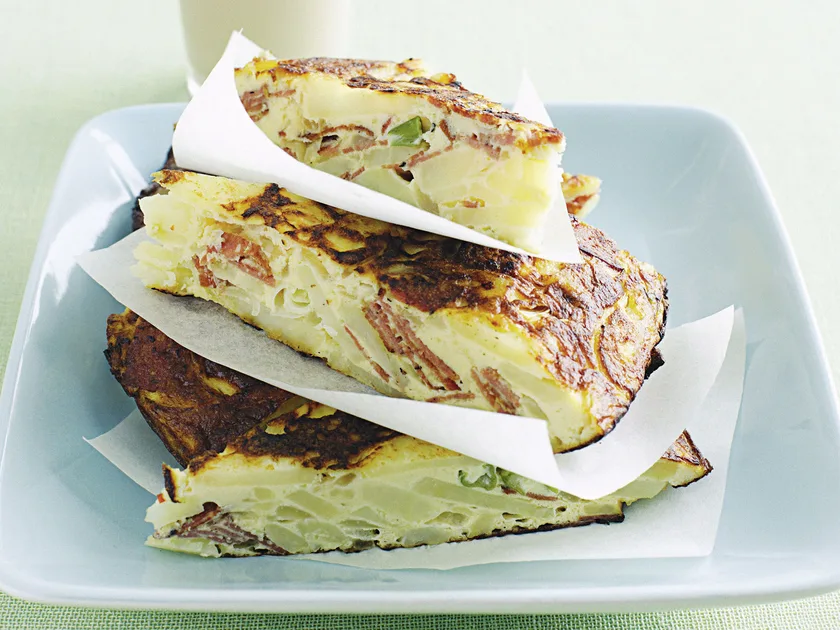 Potato and pastrami tortillas