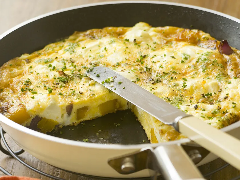 Pumpkin, ricotta and parmesan frittata