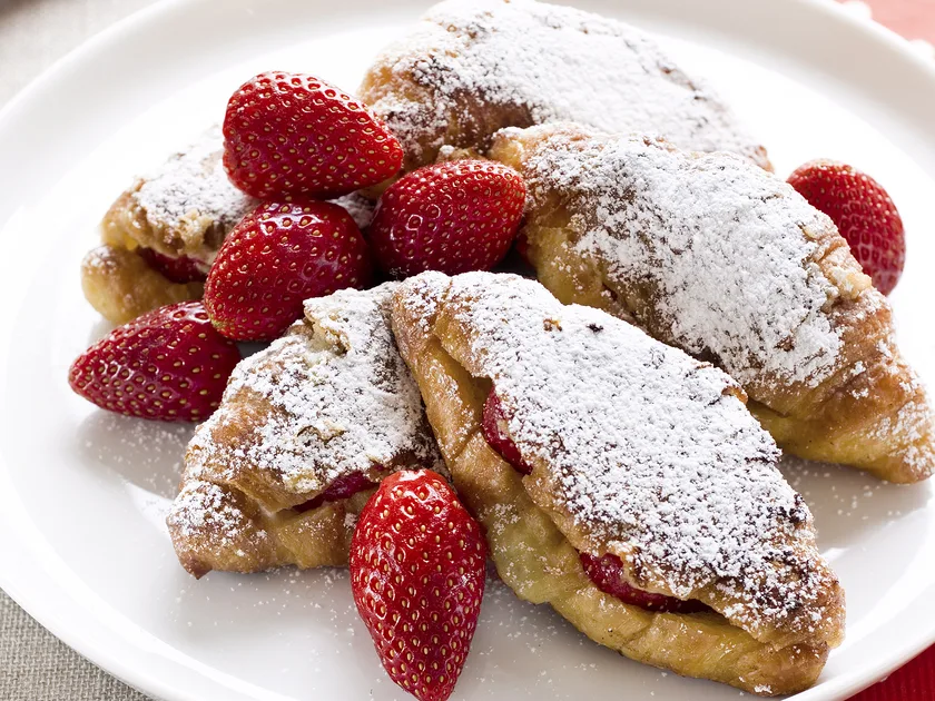 Strawberry croissant French toast