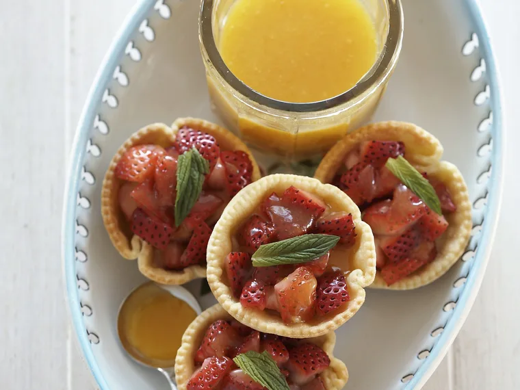 Strawberry Tarts with Orange Curd